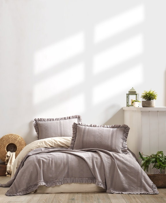L'essentiel linge de maison Tziana - Gris L'essentiel linge de maison Tziana - Gris